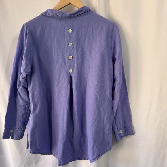 Soft Surroundings Linen Womens Medium Button Up Shirt Buttons Tunic Lagenlook - Picture 6 of 8